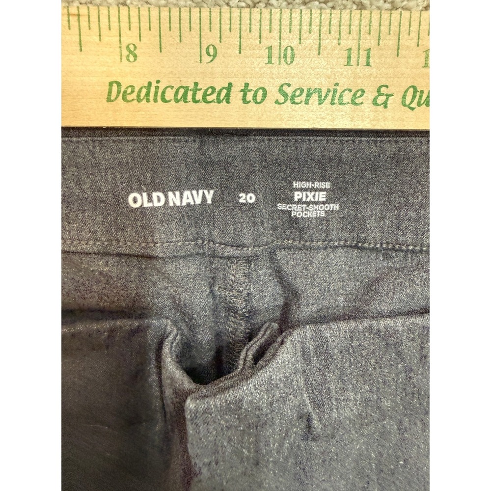 Old Navy Pixie High Rise Ankle Pants Womens 20 Charcoal Gray Heathered Stretch - Picture 3 of 5